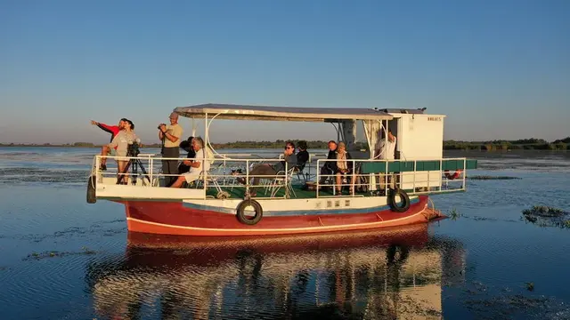 Vogelbeobachtung vom Motorboot in den Donaudelta-Kanälen